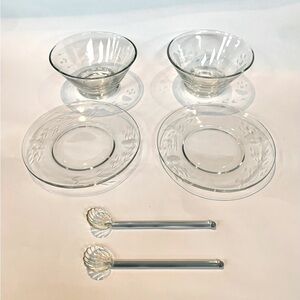 Princess House Vintage Elegant Glass Bowl and Saucer Set